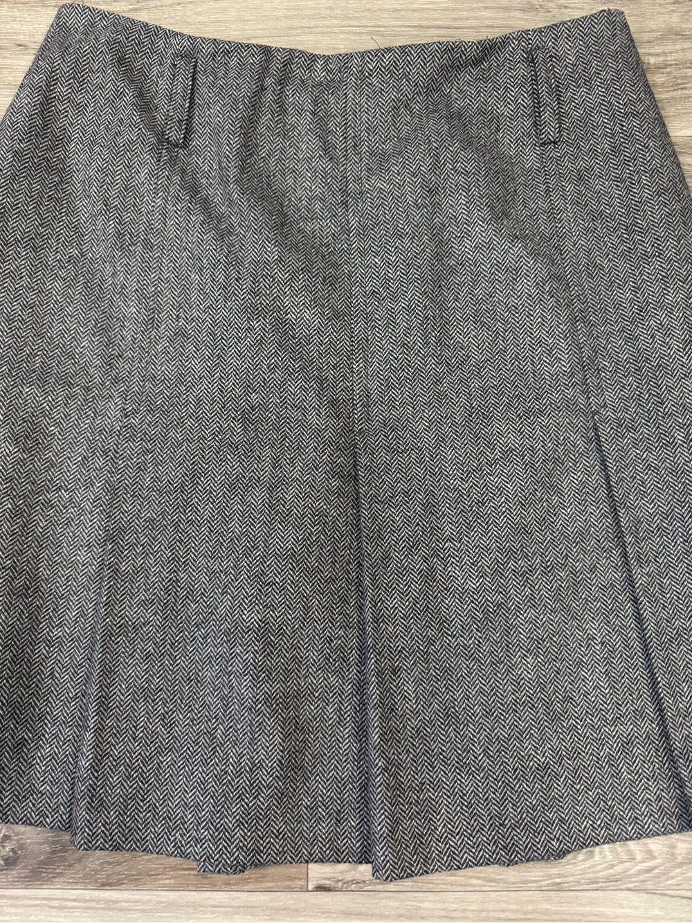 Barbour Classic Pleated Herringbone Skirt Wool Cashmere Blend Fully Lined Sz 8 - Picture 2 of 9